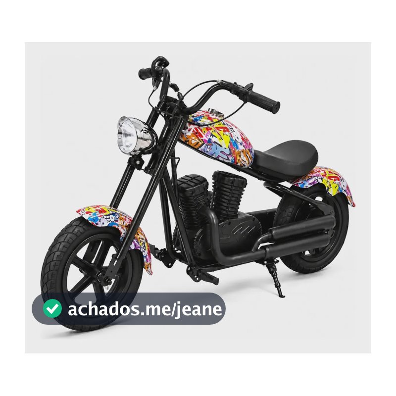 Moto Elétrica Foston X1 Infantil 24v 160w Bluetooth Chopper Graffiti