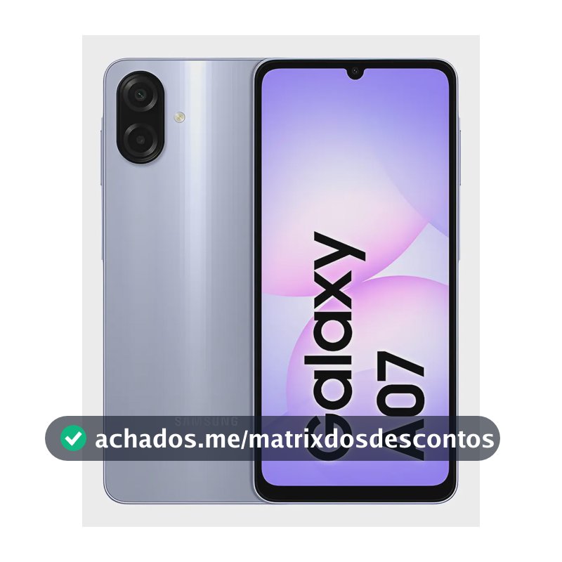 Celular Samsung Galaxy A07 128gb, 4gb, Câmera 50mp, Tela 6.7 , Proteção Ip54, Processador 6nm - Violeta