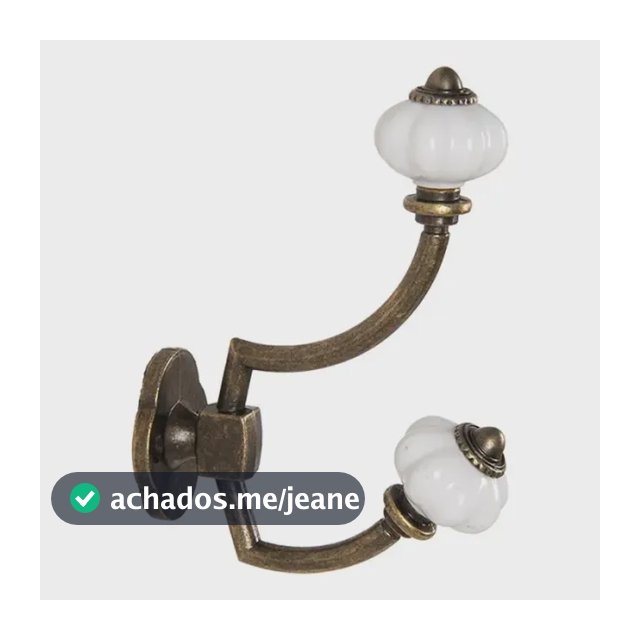 Gancho Parede Duplo Porcelana Cabide Colonial Retrô Grande