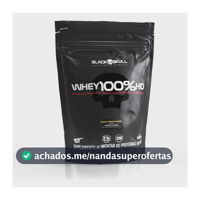 Proteína Black Skull Whey 100% HD em pó sabor Cookies and cream x 900g