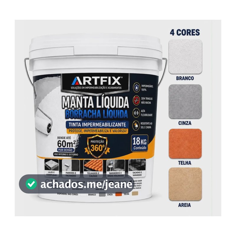 Manta Liquida Emborrachada 18kg Impermebilizantae Premium