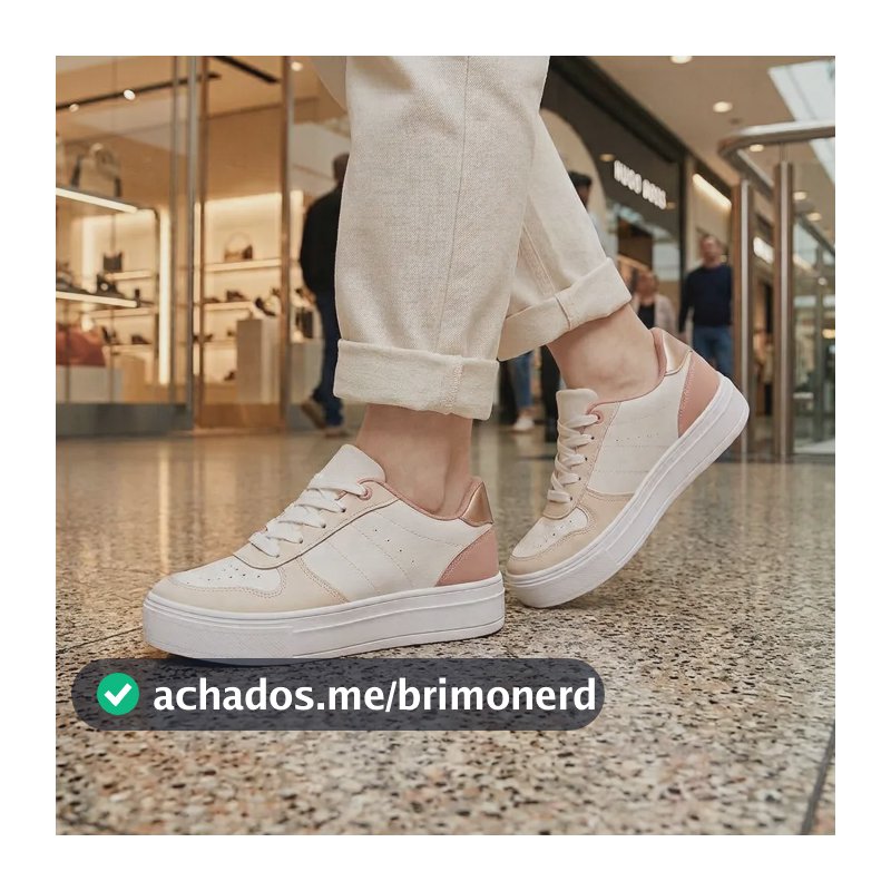 Tênis Branco Rosé Feminino Moda Casual Confortável Leve Branco / Rosé Lisa 36,0 Br