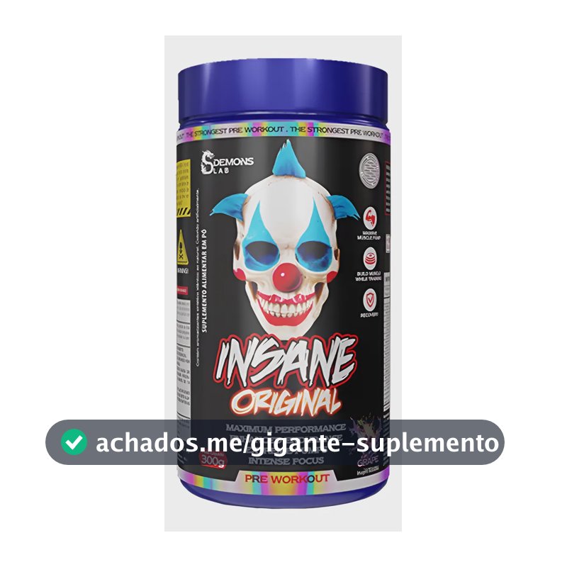 Pré Treino Insane Creatina Demons Lab 300g Sem Sabor