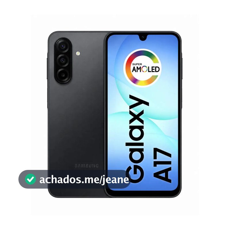 Smartphone Samsung Galaxy A17 128GB (4GB Ram+4GB Ram Plus) Com IA, Câm De 50mp, Tela De 6.7, NFC, IP54 - Tela Super Amoled - Nacional - Preto