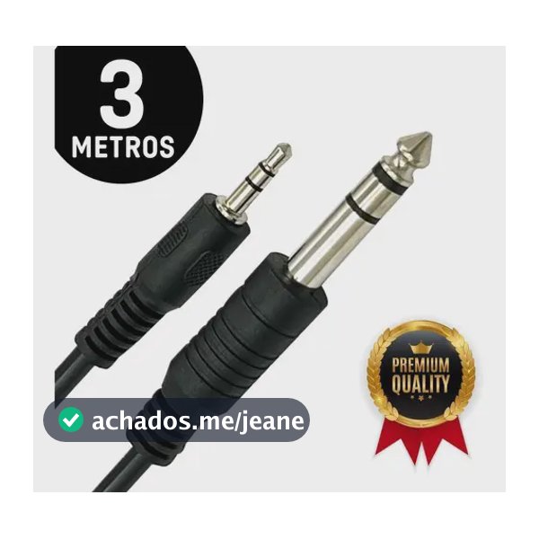 Cabo P2 P10 Profissional 3mts Para Celular Conectar Mesa Som