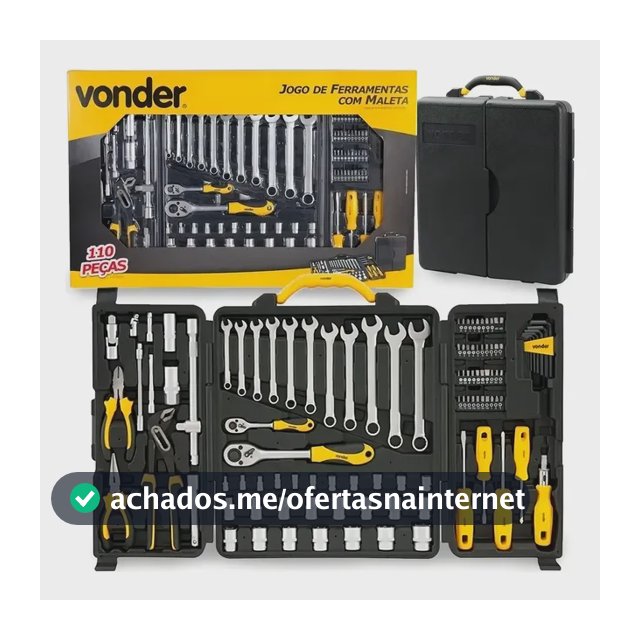 Kit Jogo Ferramentas 110 Peças Vonder Aço Cromo Vanádio