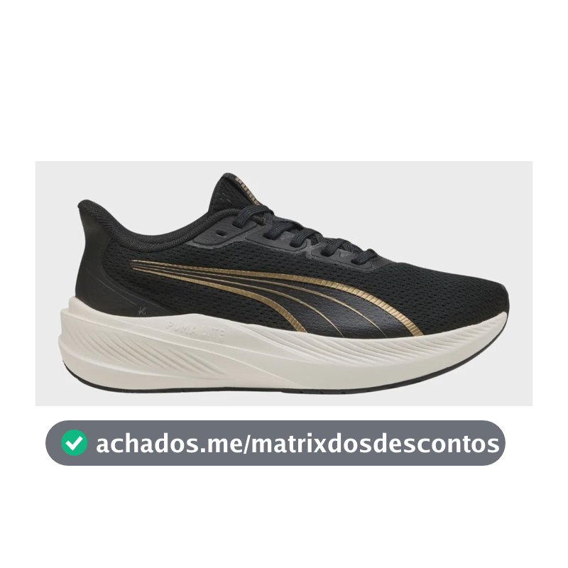 Tênis Feminino Puma Dasher Lite Original Corrida Preto/dourado Liso 36,0 Br