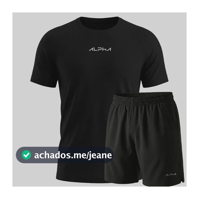 Kit Bermuda+camiseta New Fluid Dry Fitness Academia Alpha