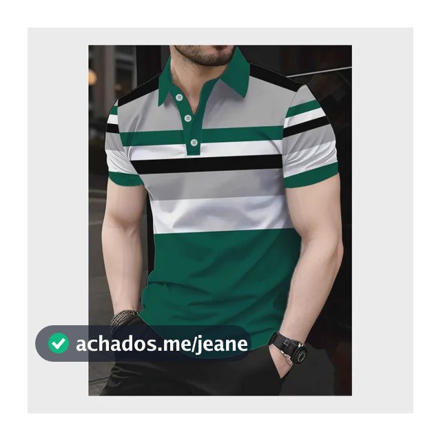 Camisa Polo Casual Listrada Digital Masculina