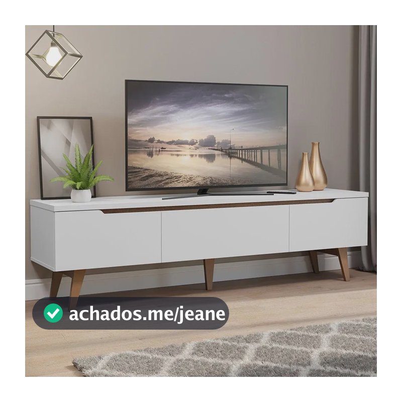 Rack Para Tv Até 75 Polegadas Madesa Reims 2 Portas 1 Gaveta Branco
