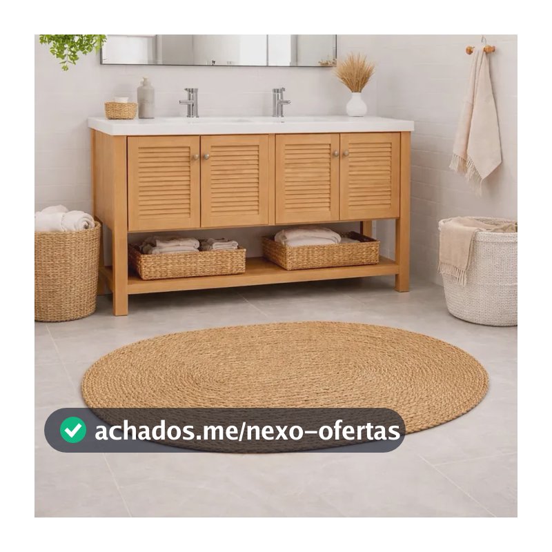 Tapete De Juta Trançado Palha Decoração De Casa Oval Sisal
