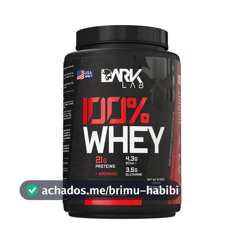 100% Whey Protein 900g Sabores - Dark Lab Sabor Morango