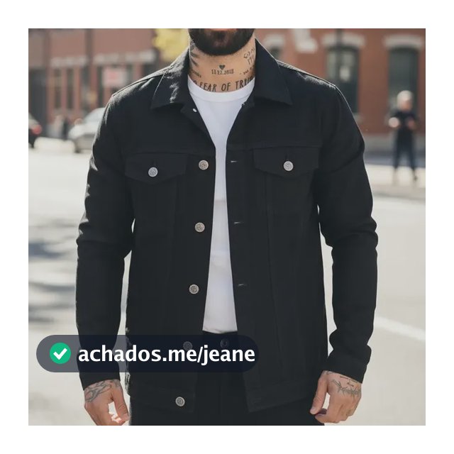 Jaqueta Jeans Masculina Preta Black Premium Casaco