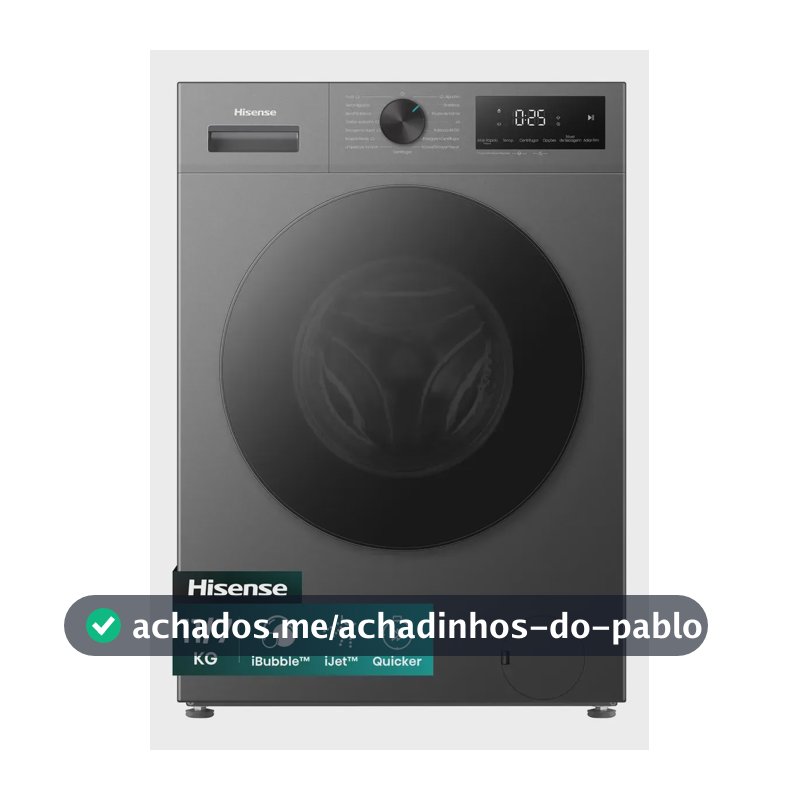 Lava e Seca Hisense 1i 11kg/7kg - 4 em 1, Inverter, Ciclo Rápido, Economia de Água - WD1i1141