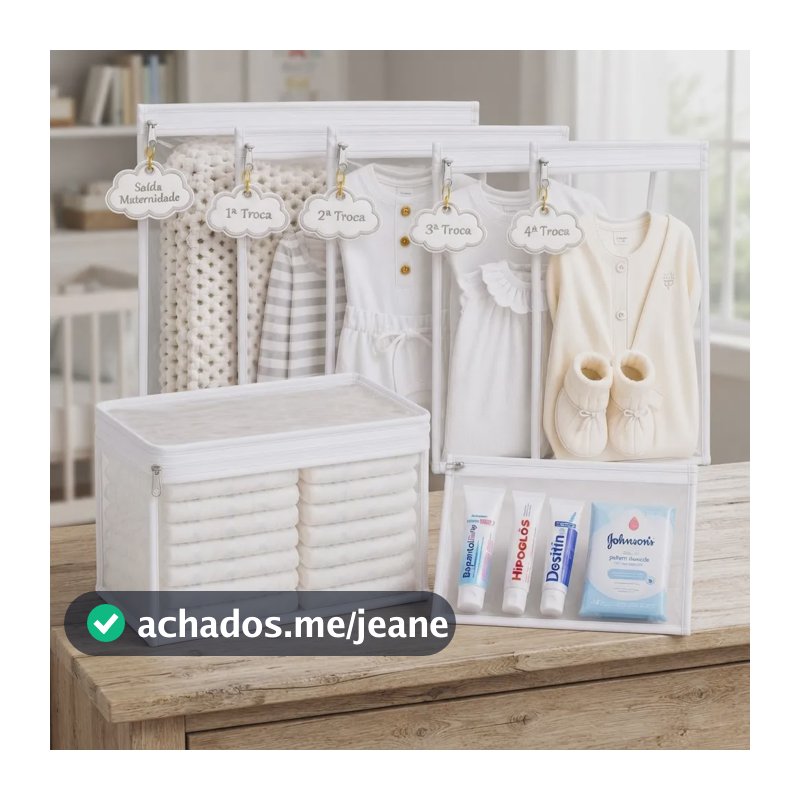 Kit Saquinhos Maternidade Organizador Para Bebê Nuvem Branco