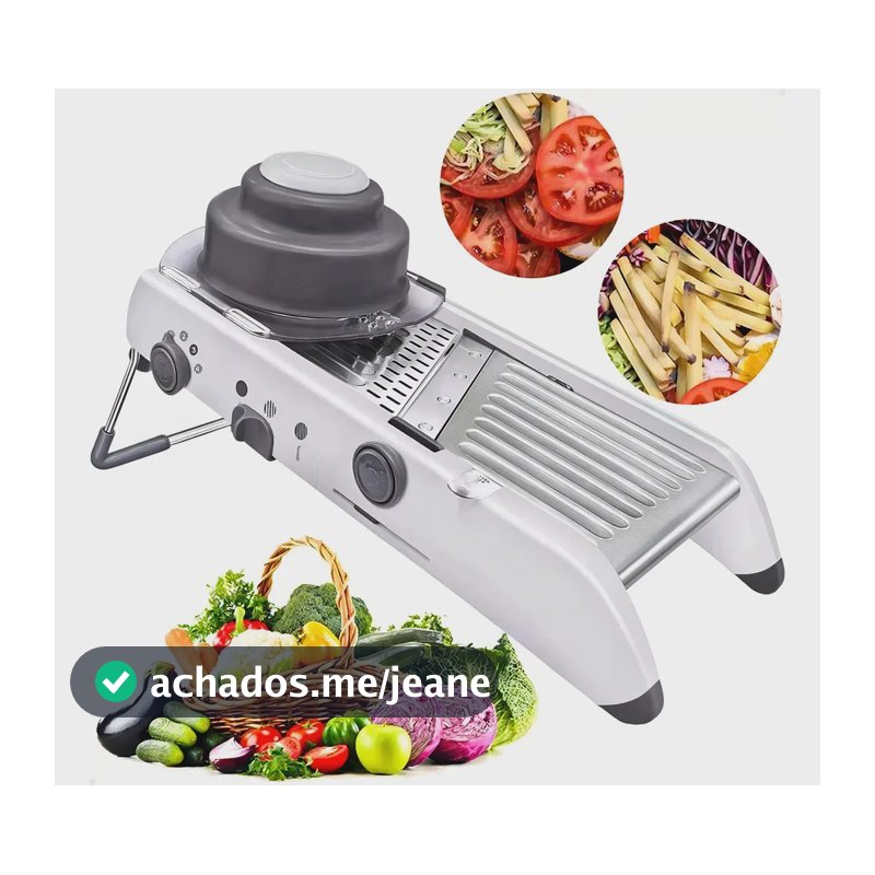 Cortador Fatiador Ralador Profissional Epsilon EPS-102 Legumes e Frutas Inox Corte Ajustável