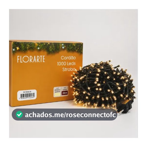 Pisca Strobo 1000 Leds Natal Fio Verde 20m Branco Quente Branco Quente Não Especificado