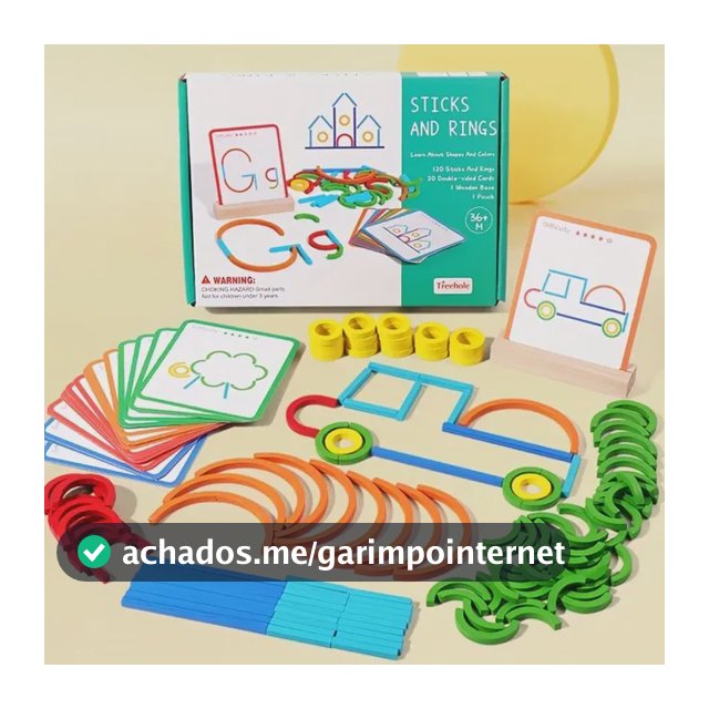 Brinquedo Educativo Palitos E Argolas Formas Azul