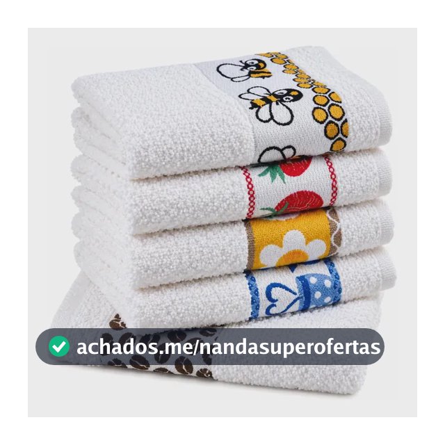 Pano de Prato Atoalhado Atacado Laune Gourmet Kit com 5 peças cor Branco Desenho Sortidos Laune Haus