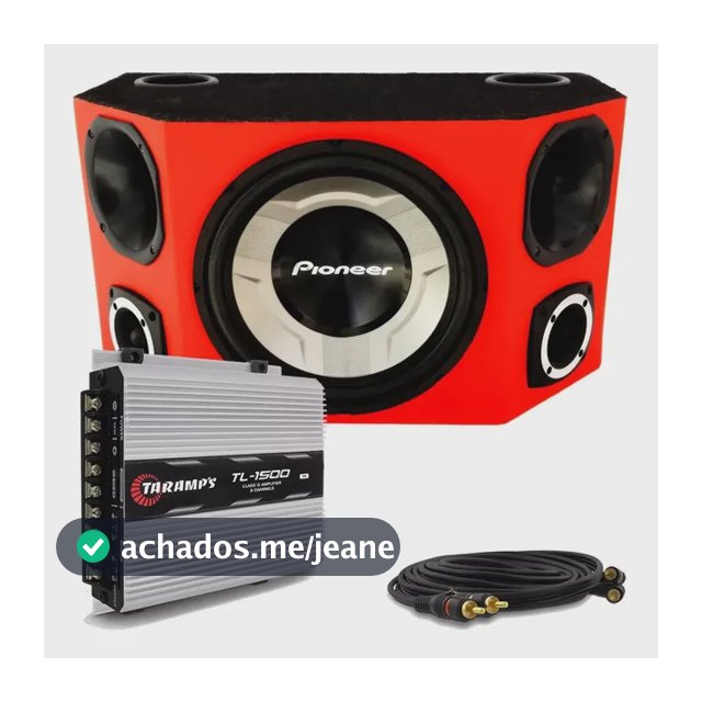 Caixa Trio Pioneer Completa Som Carro + Amplificador Taramps Tl 1500 Taramps