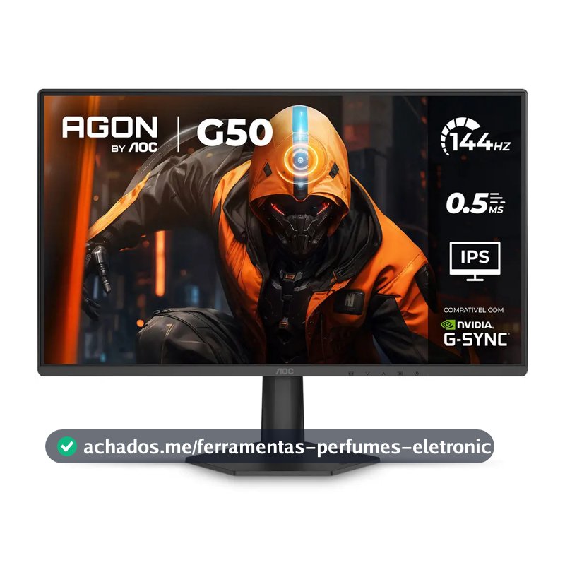 Monitor Gamer AOC AGON G50 24" 144Hz 0,5ms IPS HDR10 G-SYNC 24G50F Preto