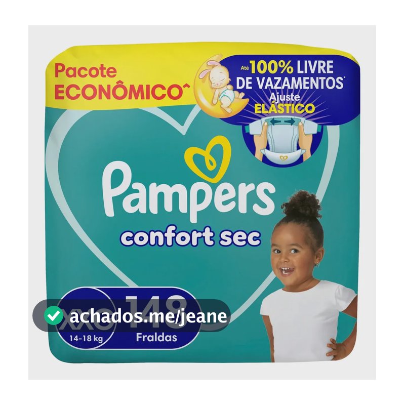 Fralda Pampers Confort Sec Tamanho XXG 148 Unidades