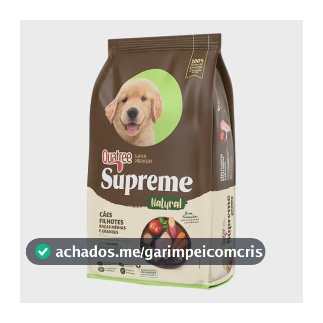 Alimento Quatree Super Premium Supreme Para Cão Filhote De Raça Média E Grande Sabor Frango E Batata Doce Em Saco De 10.1kg