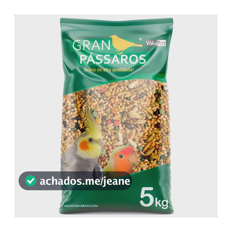 Mistura Calopsita Agapornis Mix Sementes Gran Passaros 5kg