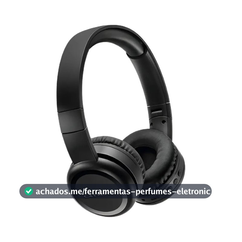 Fone de Ouvido Headphone AIWA AWS-HP-03-B Bluetooth bateria com até 100 horas de duração Cor Preto