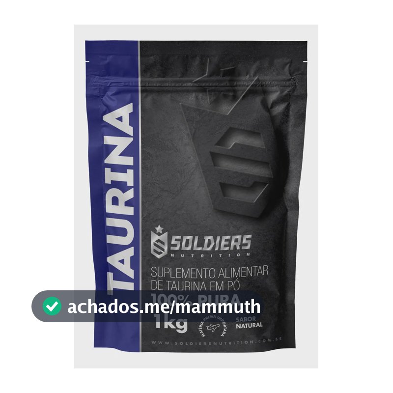 L- Taurina 1kg Suplemento em Pó 100% Pura Importada - Soldiers Nutrition