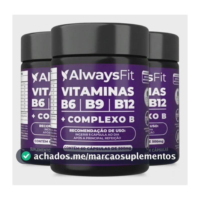 Suplemento em cápsula Always Fit Complexo B - Forma Ativa B9 Sem sabor 3 kits de 60 un