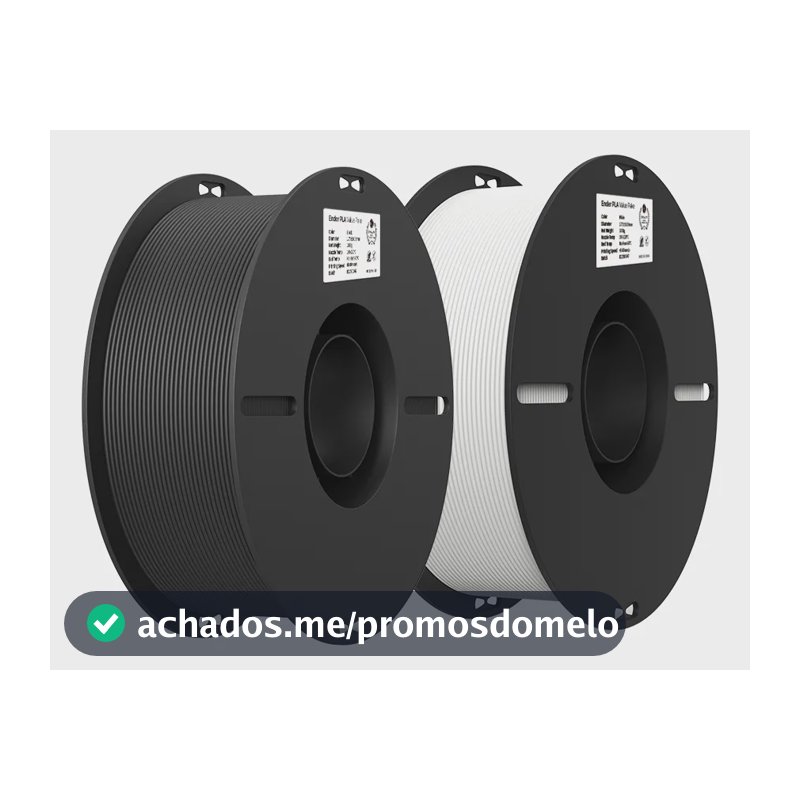 Filamento Ender Pla Preto Branco 2kg, Creality 3d Negro + Blanco