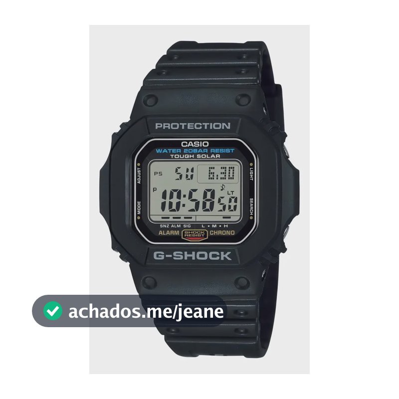 Relógio de Pulso Digital Casio G-Shock G-5600UE-1DR Resina Preto Fundo Claro Solar Prova Dágua
