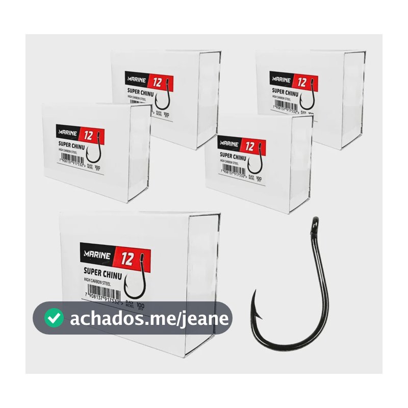 Kit Anzol Super Chinu N°12 500un Aço Carbono Reforçado Pesca