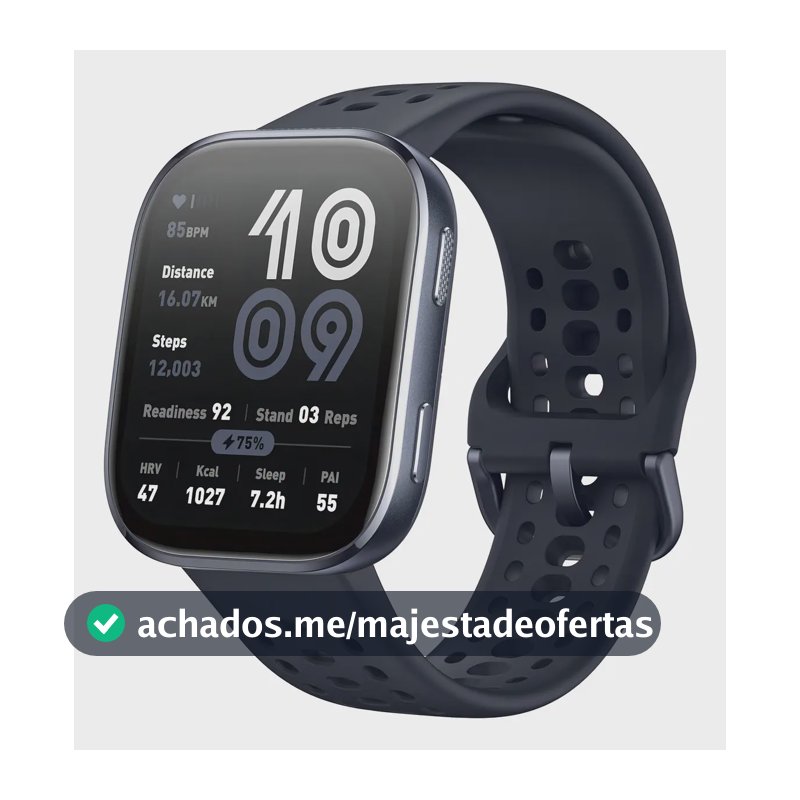 Smartwatch Amazfit Bip 6 com GPS e Tela de 1.97" Preto