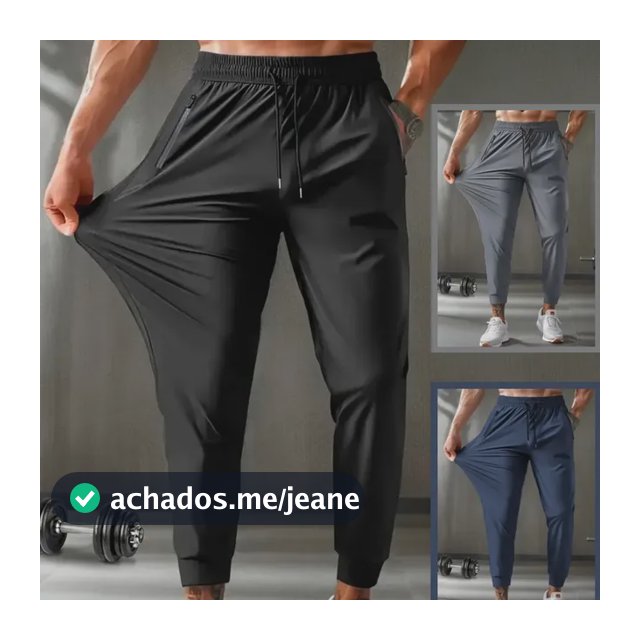 Calça Dry Fit Masculina Tecnológica Poliamida Com Elastano Preto Dry Fit Gg 46/48