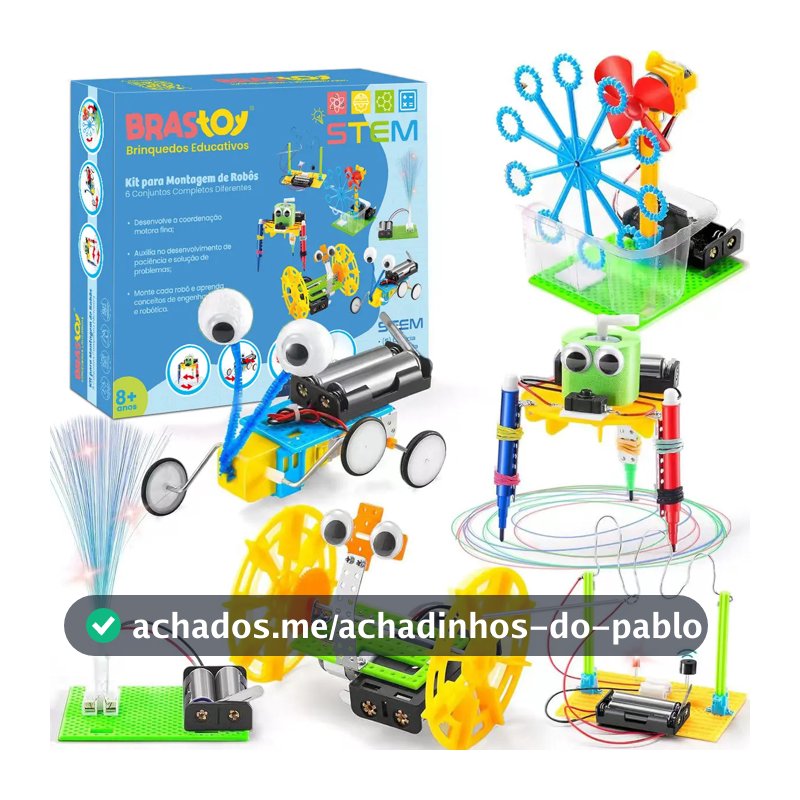 Kit De Ciência De Robótica Stem BrasToy 6 Em 1, Construir Experimentos Científicos Projetos De Engenharia
