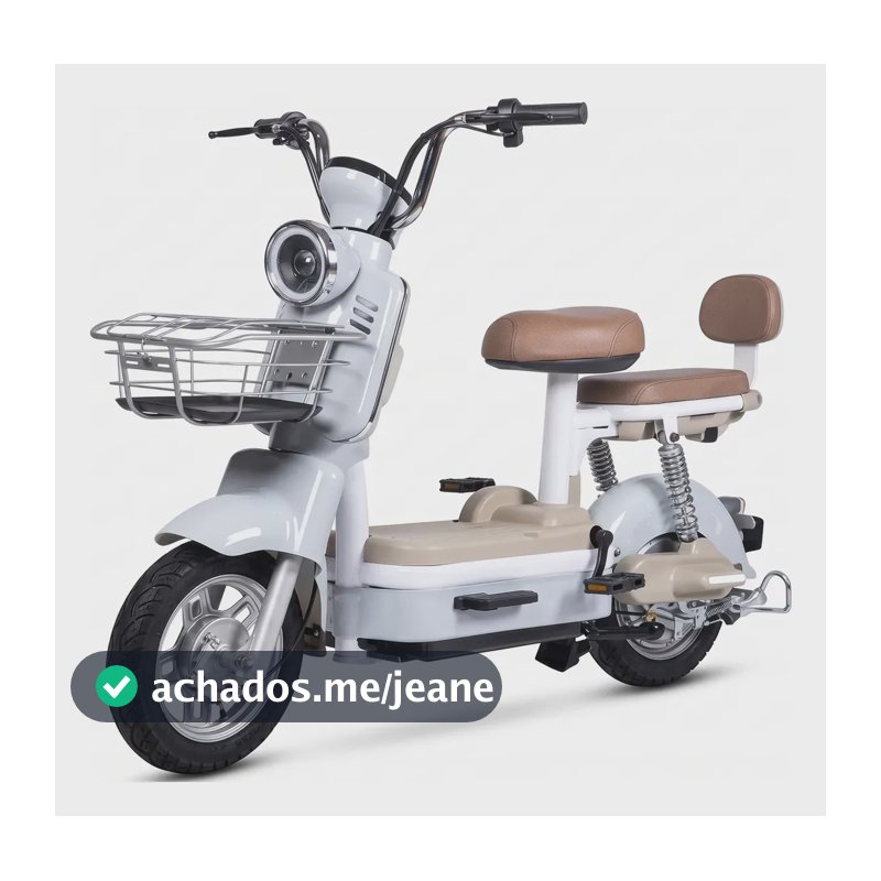 Bike Elétrica Motinha Motorizada 550w 32km/h 48v 12ah Cinza Cinza