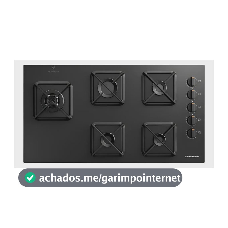 Cooktop Brastemp 5 Bocas A Gás, Grades De Ferro Fundido E Su