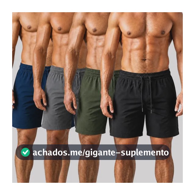 Kit 4 Bermudas Masculinas Short Praia Tactel Academia Treino Preto/verde/cinza/azul-marinho Liso M