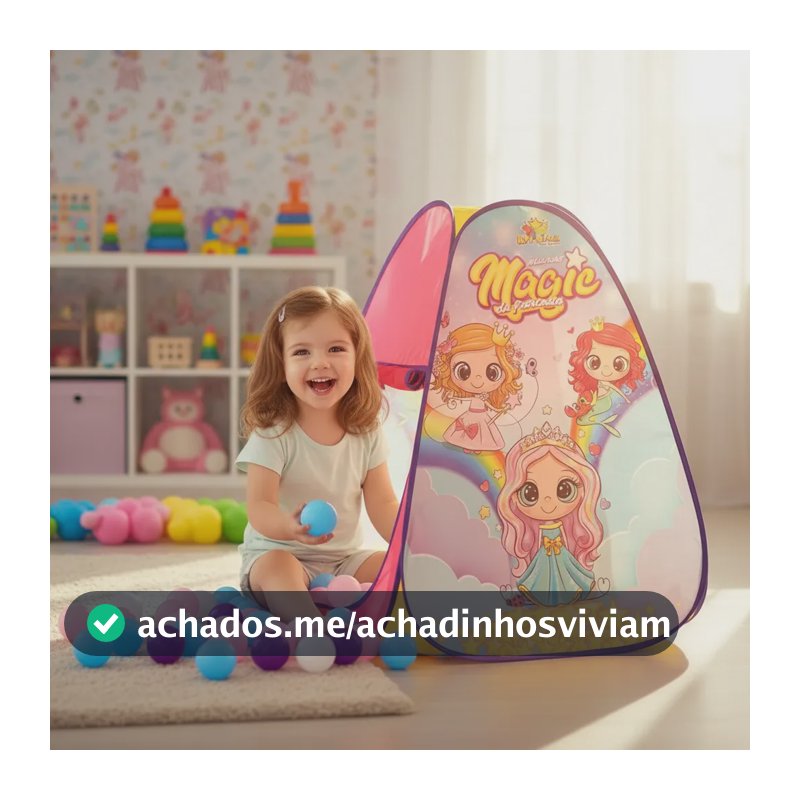 Barraca Magic Toca Infantil Piscina C/50 Bolinhas Menina Rosa