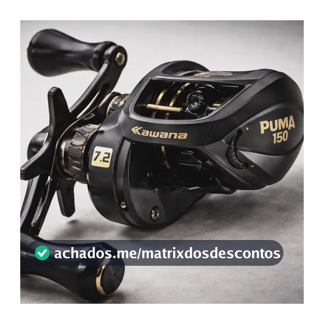 Carretilha Kawana Puma 150/151 Perfil Baixo 10 Rolamentos Preto Direito