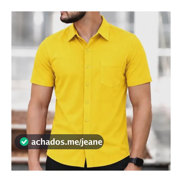 Camisa Social Manga Curta Luands Com Bolso 100% Microfibra