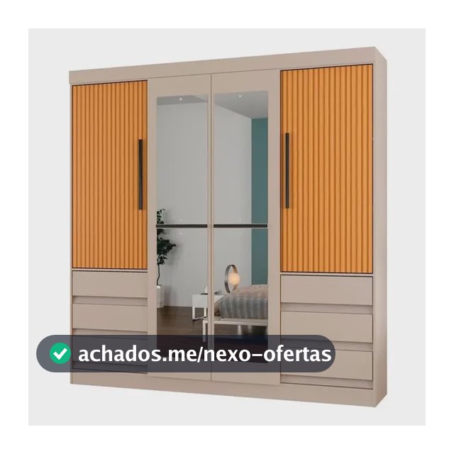 Guarda-roupa Casal Araplac Atraente Sofia 4 Portas 6 Gavetas Freijó