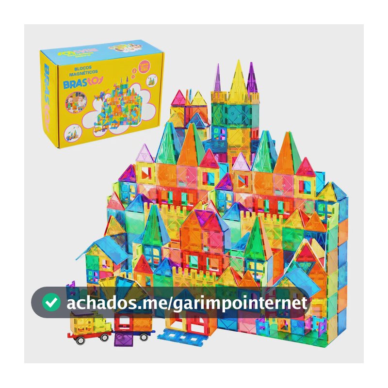 Brastoy Blocos Magnéticos Brinquedo Educativo Infantil 65pcs 65