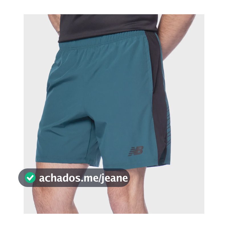 Bermuda Masculina New Balance Tenacity Esporte Verde/preto Verde Liso G