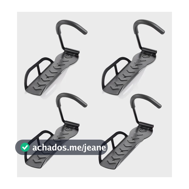 4x Suporte Parede Vertical Gancho Para Pendurar Bicicleta Cor Preto