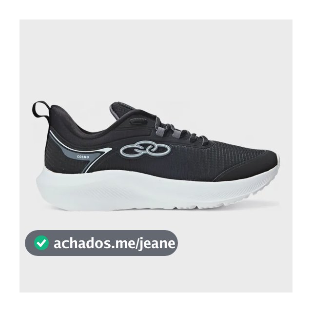 Tênis Esportivo Masculino Cosmo Olympikus Preto Liso 41 Br