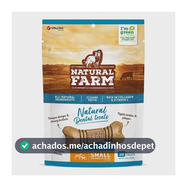 Snack Natural Farm Dental Treats P/ Cães Porte Pequeno 210g