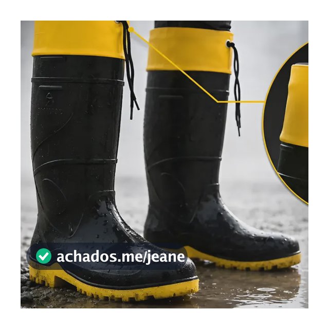 Bota Galocha Impermeável Borracha Pvc Cano Longo Preta